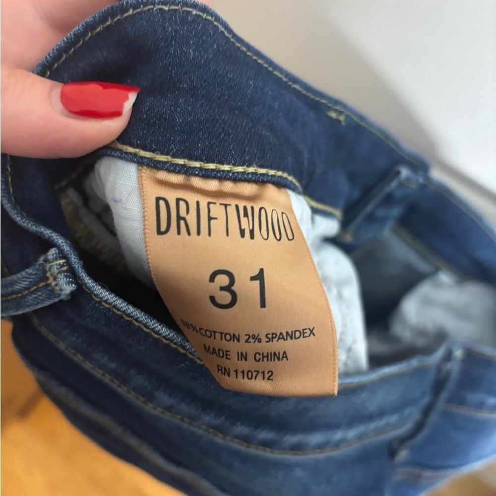 DRIFTWOOD jackie Dark Blue Skinny Jeans with Distressed Detail size 31 EUC - Picture 4 of 4